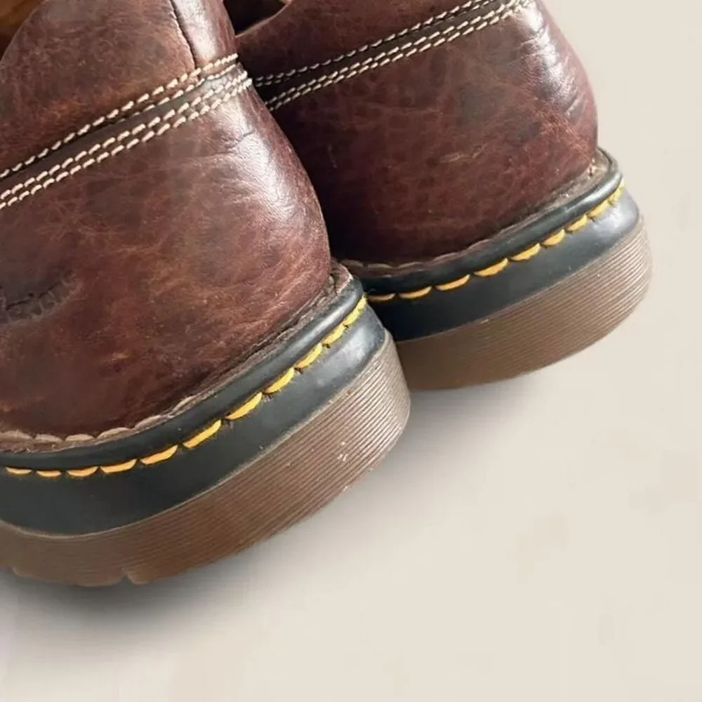 Dr. Martens Brown Leather Oxford Shoes Vintage Grunge Gorpcore Size 12